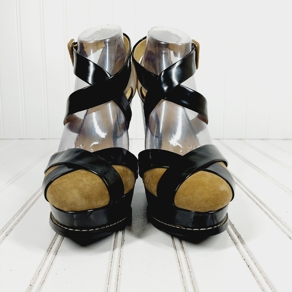 Levity Julissa Black Slip On Platform Wedge Business Casual Sandals I412 - Picture 3 of 12